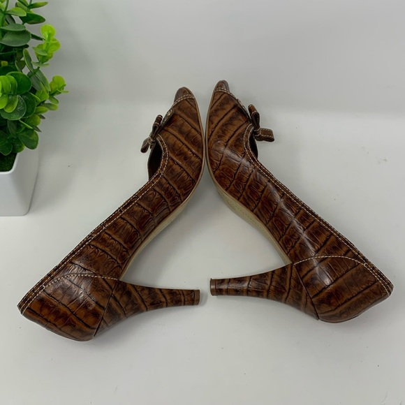 Franco Sarto crocodile peep toe heels - Picture 8 of 13